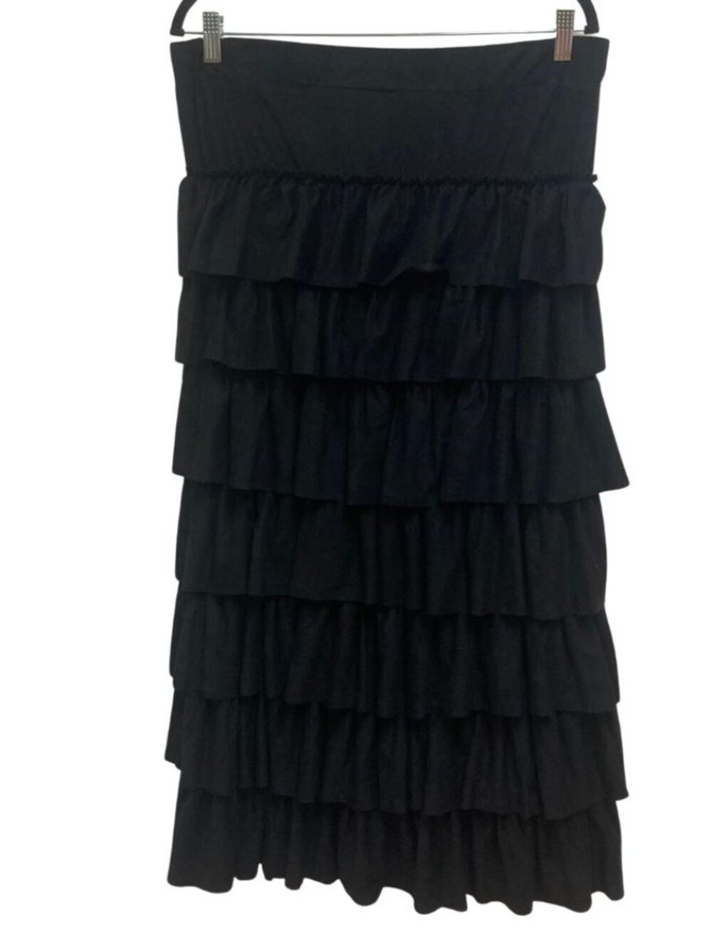 Chelsea & Theodore Black Tiered Full Length Ruffle Skirt Size XL
